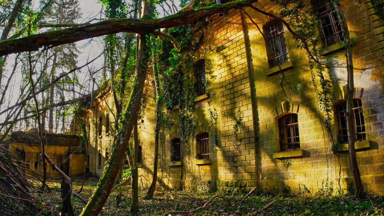 Exploration of a sunlit abandoned barracks that seems protected from the ravage of time