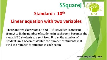 Class 10 || Linear equation with two variables || Word Problems ||