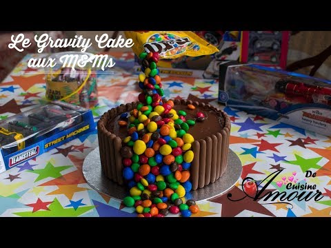 recette-du-gravity-cake,-gateau-d'anniversaire-au-chocolat-m&m's