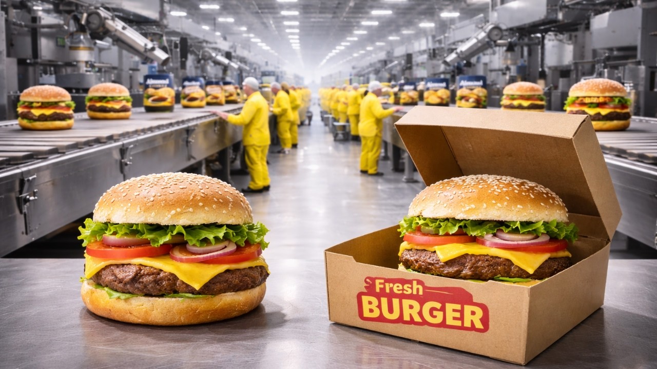 How McDonald's Hamburgers Is Made - Satisfying Food Technology (Full Process)