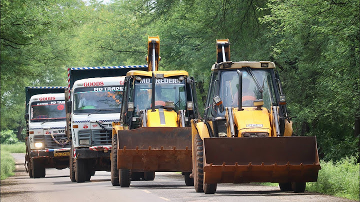 2 JCB 3dx Backhoe Loading Mud in Tata 2518 Ex Truck and Tata Tipper Truck