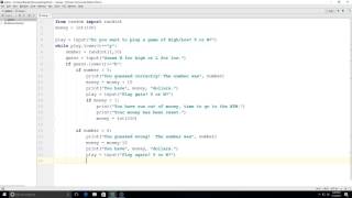 Python Practice: High Low Casino Game with Loops