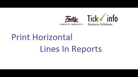 Print Horizontal Lines In Reports in Tally Prime