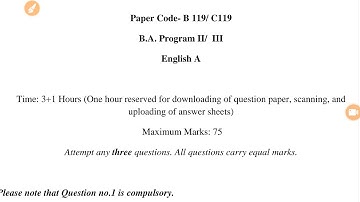 Sol du B.A programme English question paper 3rd Year (OBE) 2021