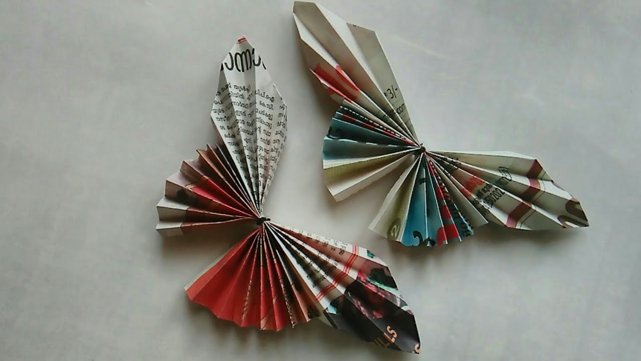 News Paper Butterfly Easy And Simple Newspaper Craft Idea YouTube News Paper Butterfly Easy And Simple Newspaper Craft Idea YouTube