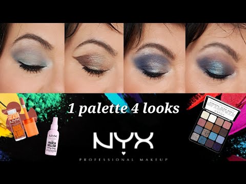 100% NYX (Ultimate Vintage Jean Baby, duck plump ...) 1 PALETTE 4 LOOKS #nyxcosmetics #nyx