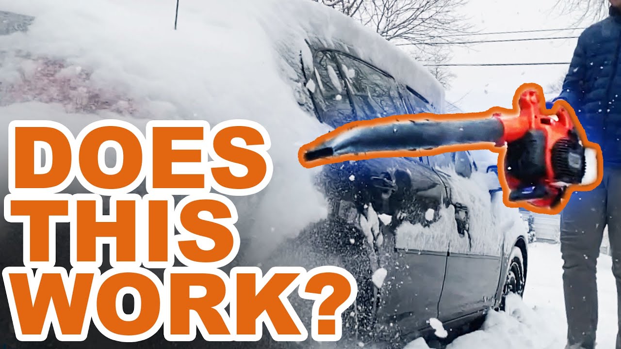 Can You Clear Snow From Your Car or Walkway with a LEAF BLOWER??