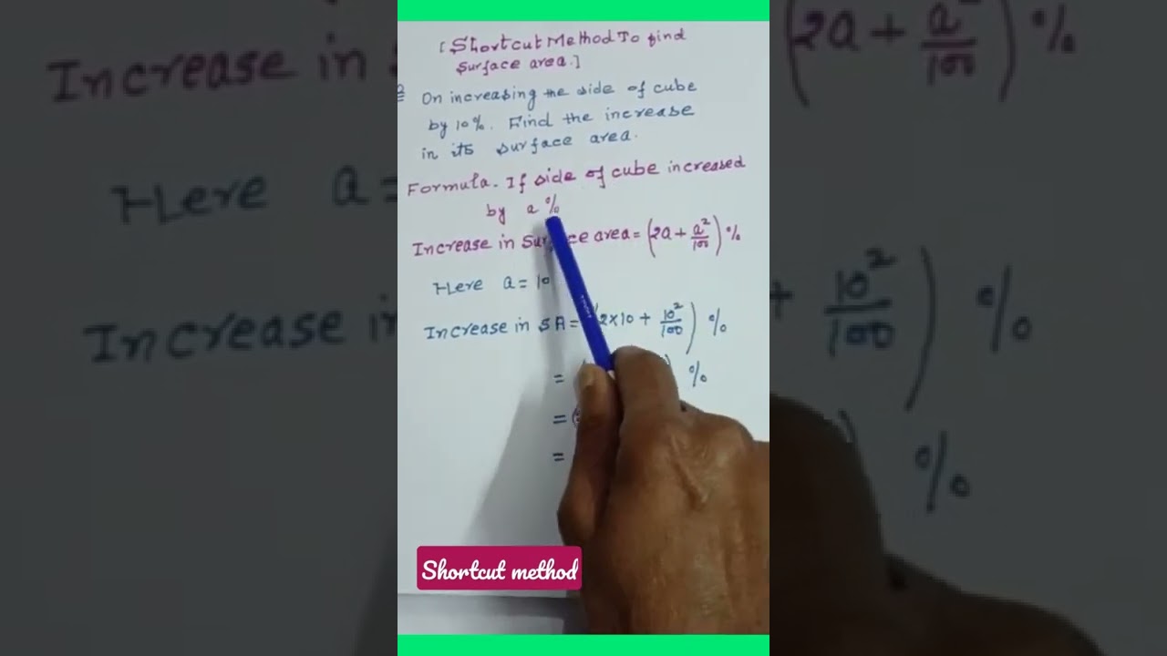 shortcut method to find the surface area 