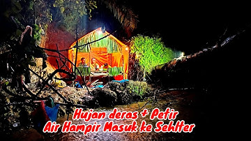 diguyur hujan deras disertai petir, tidur nyenyak sampai pagi, relaxing rain sound