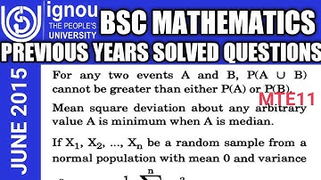 Bsc Mathematics | IGNOU | MTE11 | previous year Solved question | DEC 2015 | True or false statement