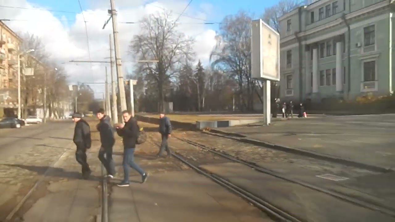 Полная поездка на трамвае №1 - Днепропетровск, 15.11.2015 (Улучшенное видео)