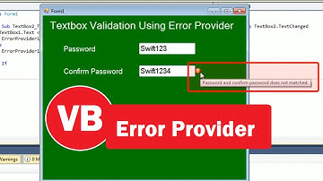 Validation Using ErrorProvider in vb | Password Validation | TextBox Validation