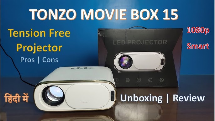 TONZO Movie Box 14 Full HD 1080P smart projector, Unboxing, Review, Pros  and cons