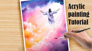 Resurrection Of Christ Acrylic Painting | Step By Step | Easter Special