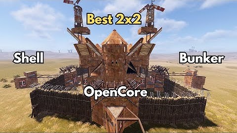 Rust 2x2 Stair Bunker Base Design 2025 | Open Core + Shell