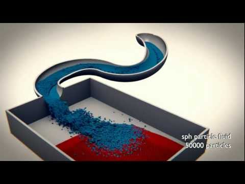Physics study - Blender Fluid vs SPH Particle fluid - simulation #2