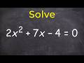 Solving a quadratic by completing the square