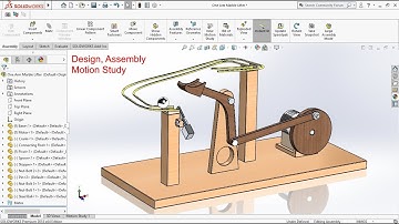 One arm marble lifter machine design assembly motion study in solidworks