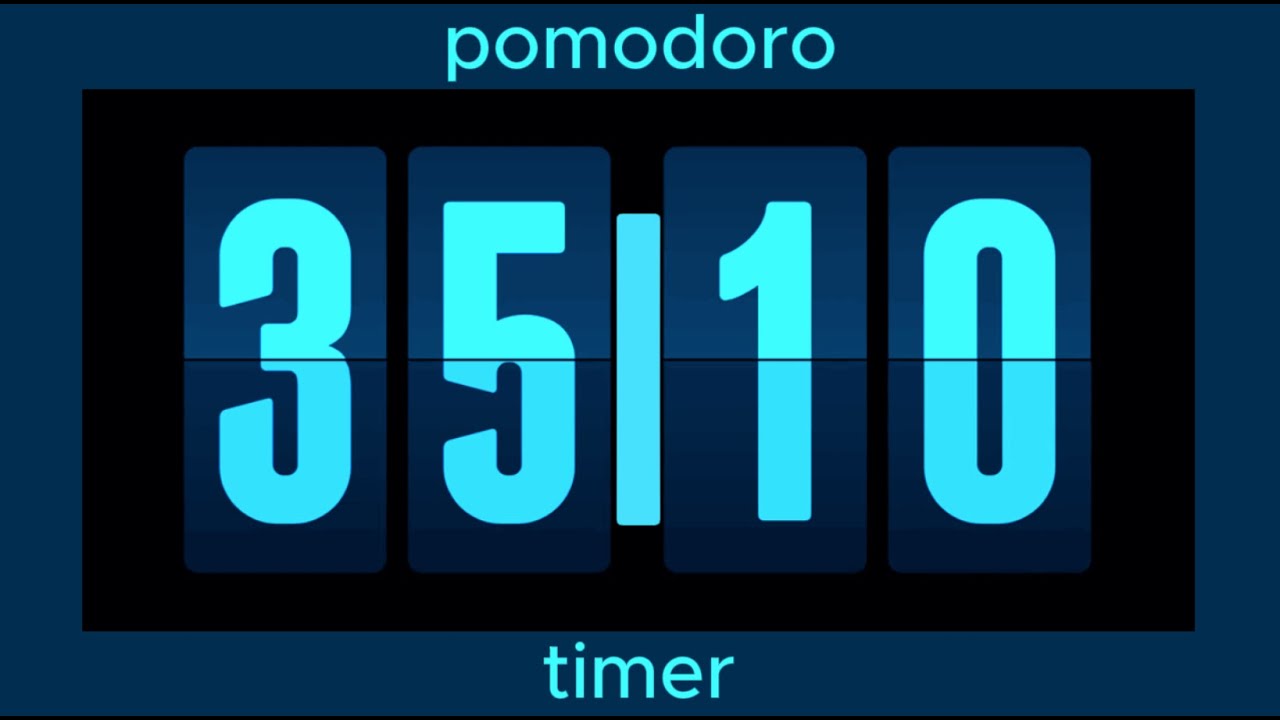 35 I 10 pomodoro timer / 3 hour • electric blue design • flip timer • no music • only bell /