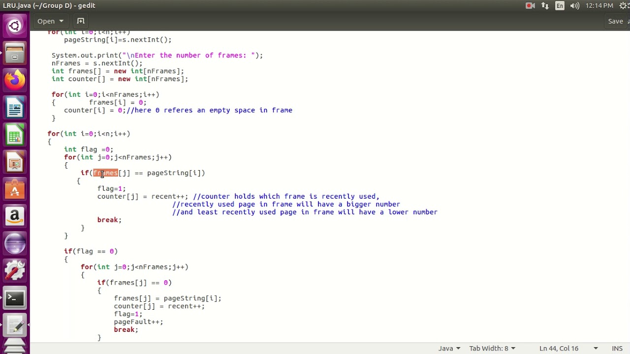 Program for Least recently Used Page replacement - YouTube