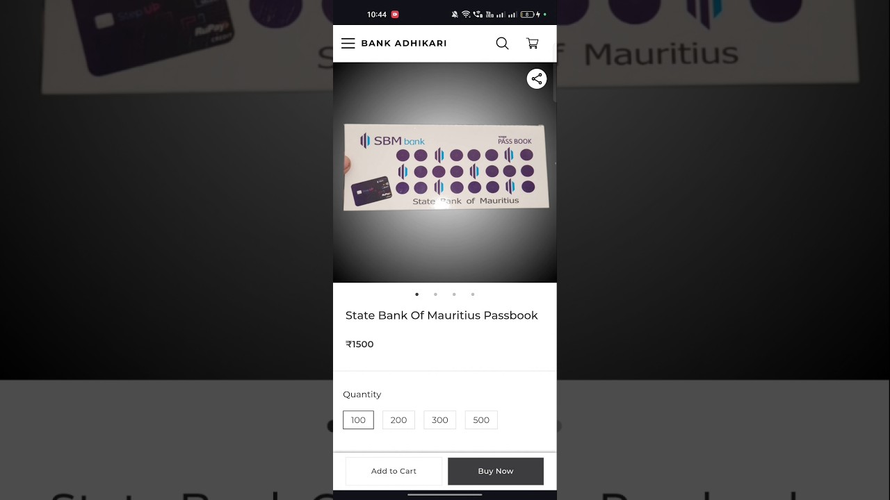 State Bank of Mauritius Passbook SBM Bank Passbook Order Online For