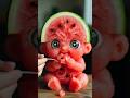 “Cute Watermelon Baby ASMR 🍉👶 | Ultra Realistic Kawaii Food Eating”