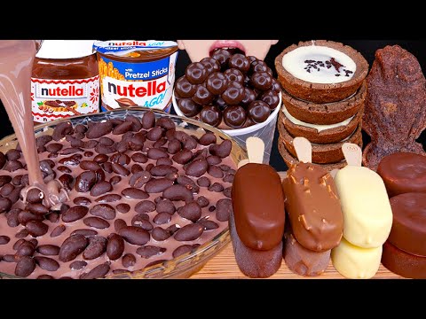 ASMR MALTESERS CHOCOLATE MILK ALMOND MAGNUM ICE CREAM NUTELLA DESSERT MUKBANG 먹방 咀嚼音 EATING SOUNDS