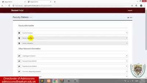 AWKUM Online Admission Process Video
