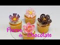 Flores de Chocolate para Decorar Cupcakes, Pasteles y Postres