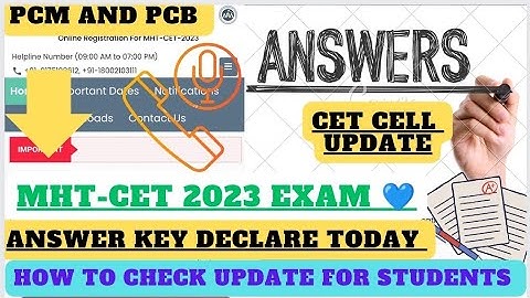 MHTCET ANSWER KEY DECLARE 2023 EXAM 💙 HOW YO CHECK SCORE UPDATE FOR STUDENTS #mhtcet #mhtcet2023