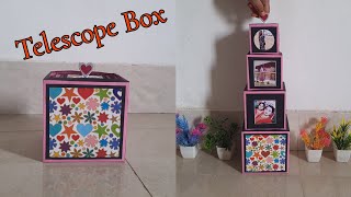 Telescope Box Photo Cube Tutorial by Crafty Nehu | DIY Handmade gift ideas