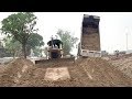 Bulldozers Working Loading Truck & Operator view, Bulldozer ripping And Pushing