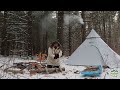 Three Days Winter Hot Tenting, Luxe Megahorn, Wood Stove Cooking.