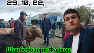 Шанбебозори Фархор нархи зинда ва говои зоти гусаладор  29 октября 2022 г.