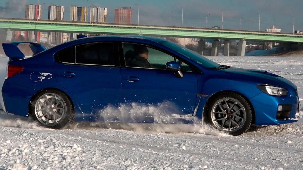 Subaru WRX STI - Валим боком по льду Москва-реки!