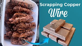 Melting Copper Wire into Ingots#copper #smelting