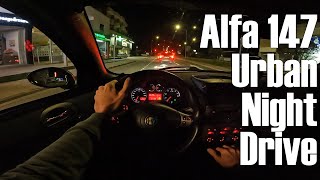 2004 Alfa Romeo 147 Ti 1.6TS 120HP POV Urban Night Drive with GoPro Hero10 @ 60fps.