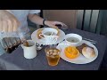 連休中の食事/ベランダ朝ごはん/夫婦二人暮らし/料理vlog