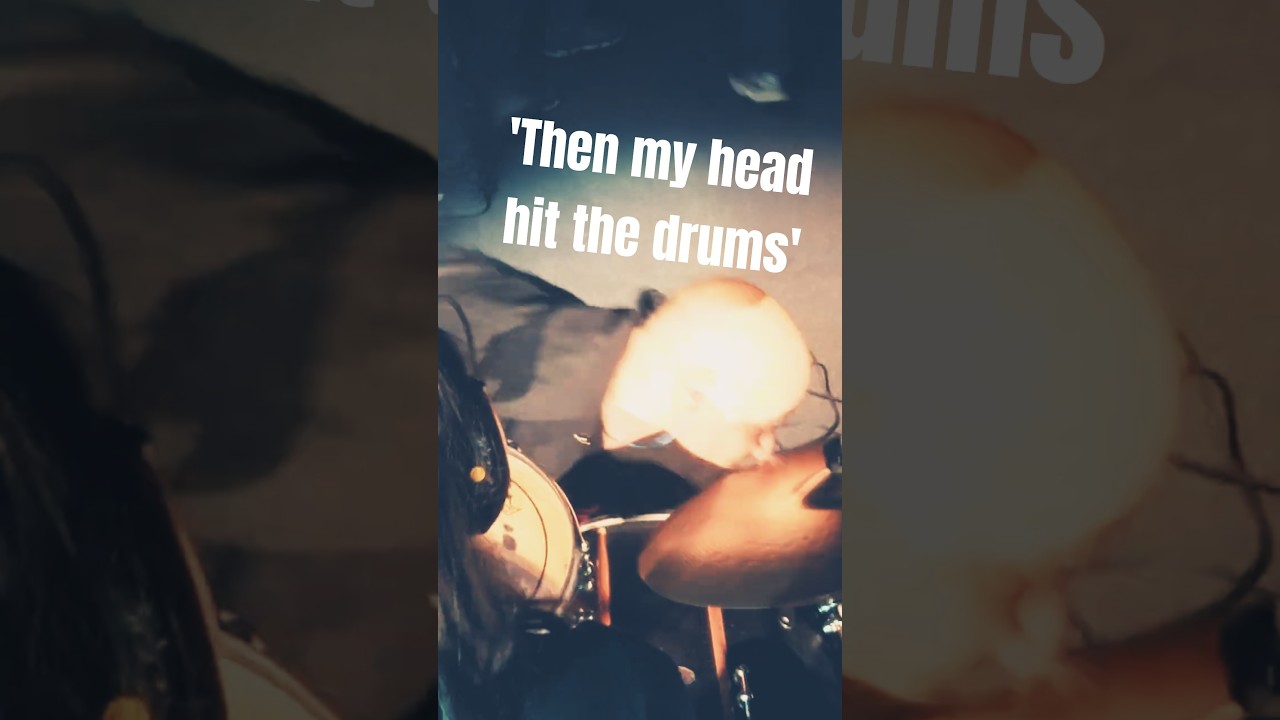 Head slamming into drumkit #moshpit #moshing #crowd #live #musicperformance #dance #pain #metal