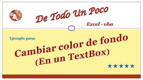 Cambiar el color de fondo de un textbox dependiendo del valor.