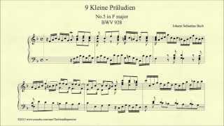 Bach, Prelude in F major, BWV 928, Piano