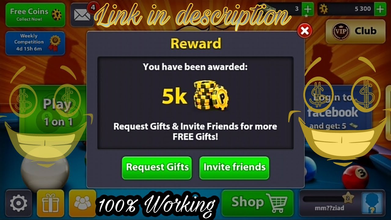 8 Ball Pool - 5k Coins Free Gift {Link in description}
