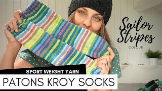 Patons Kroy Socks Sailor Stripes knit by knittingILove