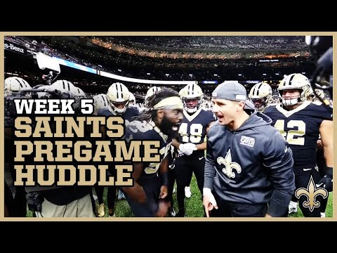 Demario Davis & Drew Brees with Throwback Saints Pregame Huddle | Saints-Bucs Week 5 2019