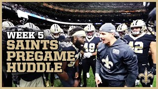 Demario Davis \& Drew Brees with Throwback Saints Pregame Huddle | Saints-Bucs Week 5 2019