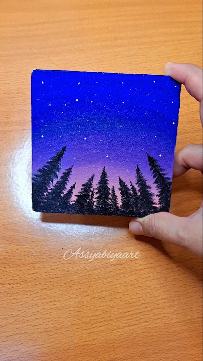 Easy painting tutorial on mini canvas