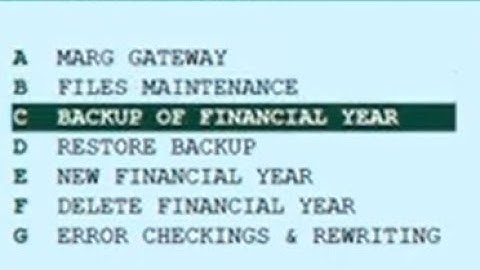 HOW TO TAKE BACKUP AND RESTORE IN MARG SOFTWARE