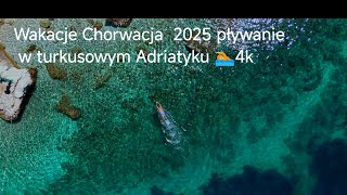 Wakacje Chorwacja, Živogošče, Hvar lipiec 2025 Pływanie w turkusowym Adriatyku 4k