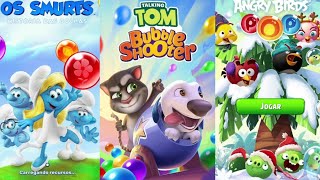 Talking Tom Bubble Shooter vs Angry Birds POP Bubble Shooter vs Smurfs Bubble Shooter Story screenshot 3