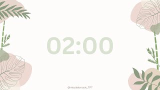 Countdown Timer Clock for Classroom - 2 minutes - Boho Jungle Theme